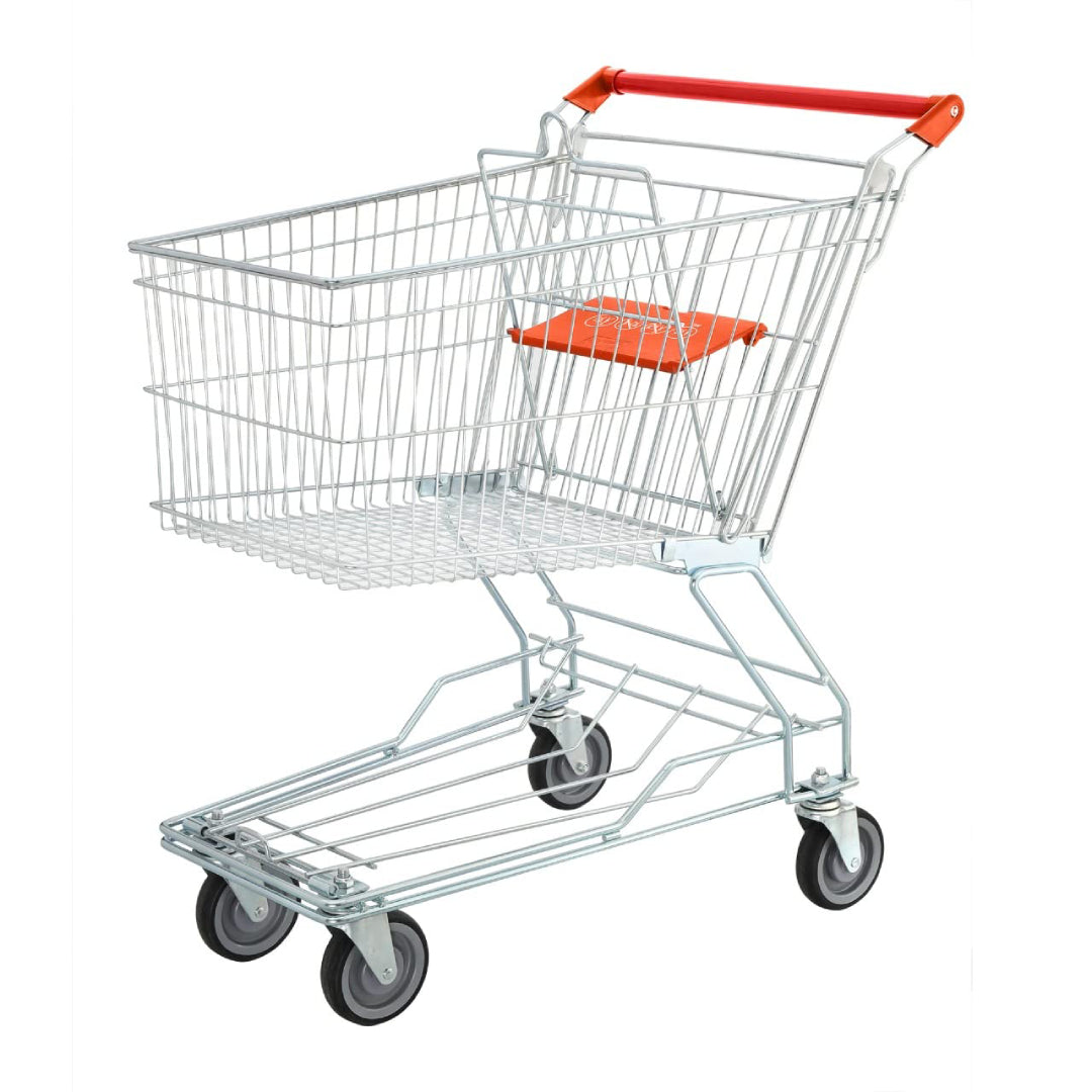 Bigapple STA100LTPR Metal Shopping Trolley Asian Style Cart 100L Capacity with TPR Wheels