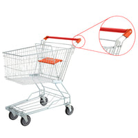 Bigapple STA100LTPR Metal Shopping Trolley Asian Style Cart 100L Capacity Closeup of Handle with Plastic Grip