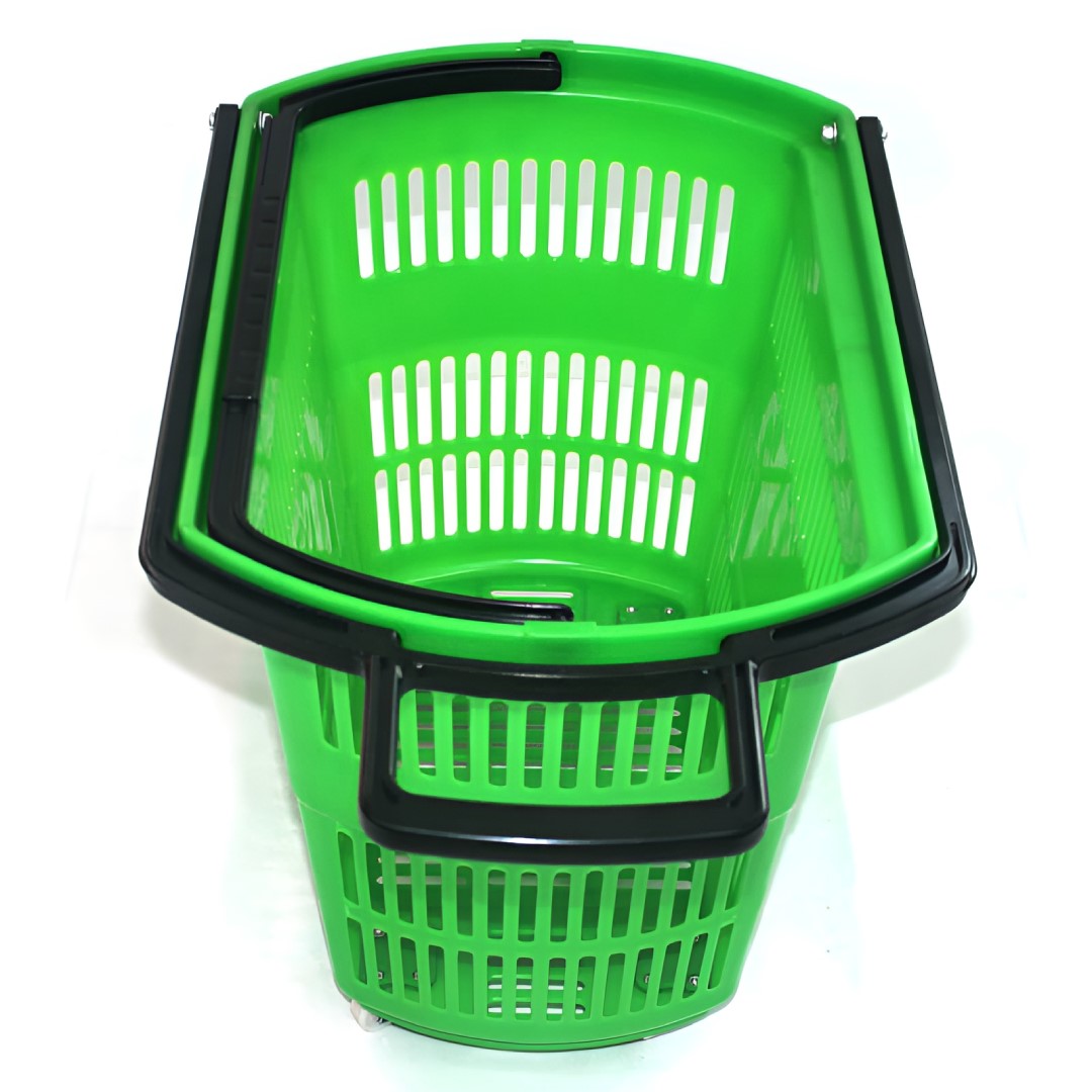 Bigapple STB42LTPR Plastic Shopping Basket Trolley 42L Capacity Green Colour