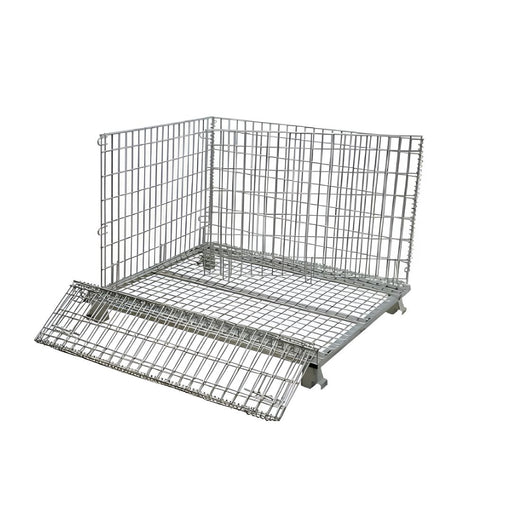 Bigapple WMC400 Foldable Galvanized Collapsible Wire Mesh Container 400kg Capacity