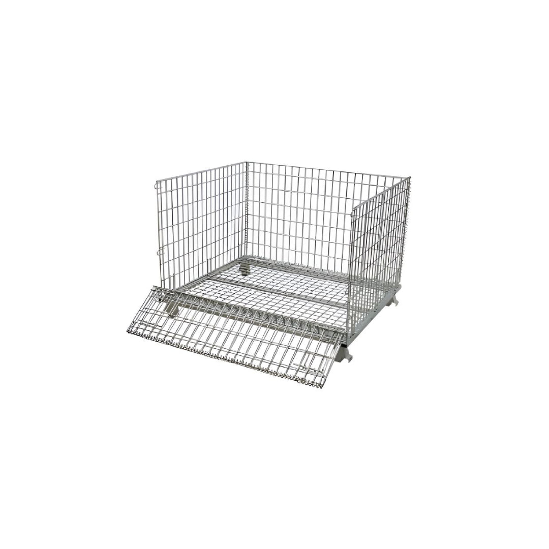 Bigapple WMC400 Foldable Galvanized Collapsible Wire Mesh Container 400kg Capacity