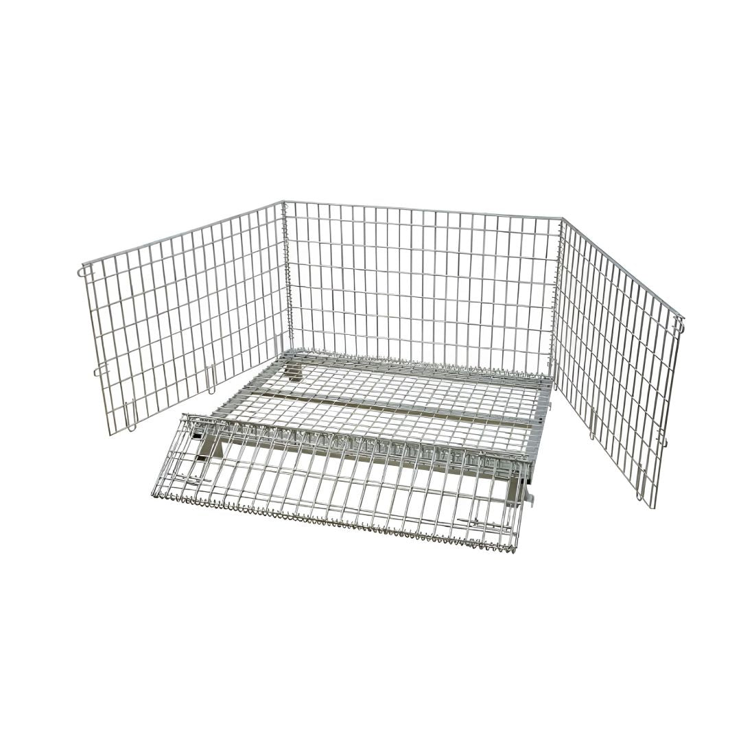 Bigapple WMC500 Foldable Galvanized Collapsible Wire Mesh Container 500kg Capacity