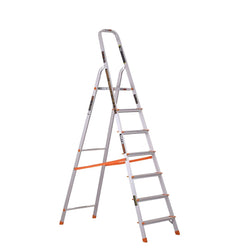 Eurostar ASL6S1P Aluminium Step Ladder 06 steps 7ft height 150kg Capacity with Anti Skid Rubber ABS Shoes