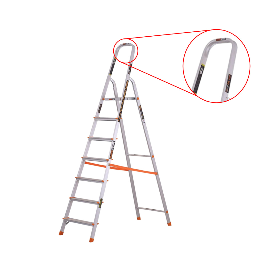 Eurostar ASL6S1P Aluminium Step Ladder 06 steps 7ft height 150kg Capacity Closeup of Knee Guard