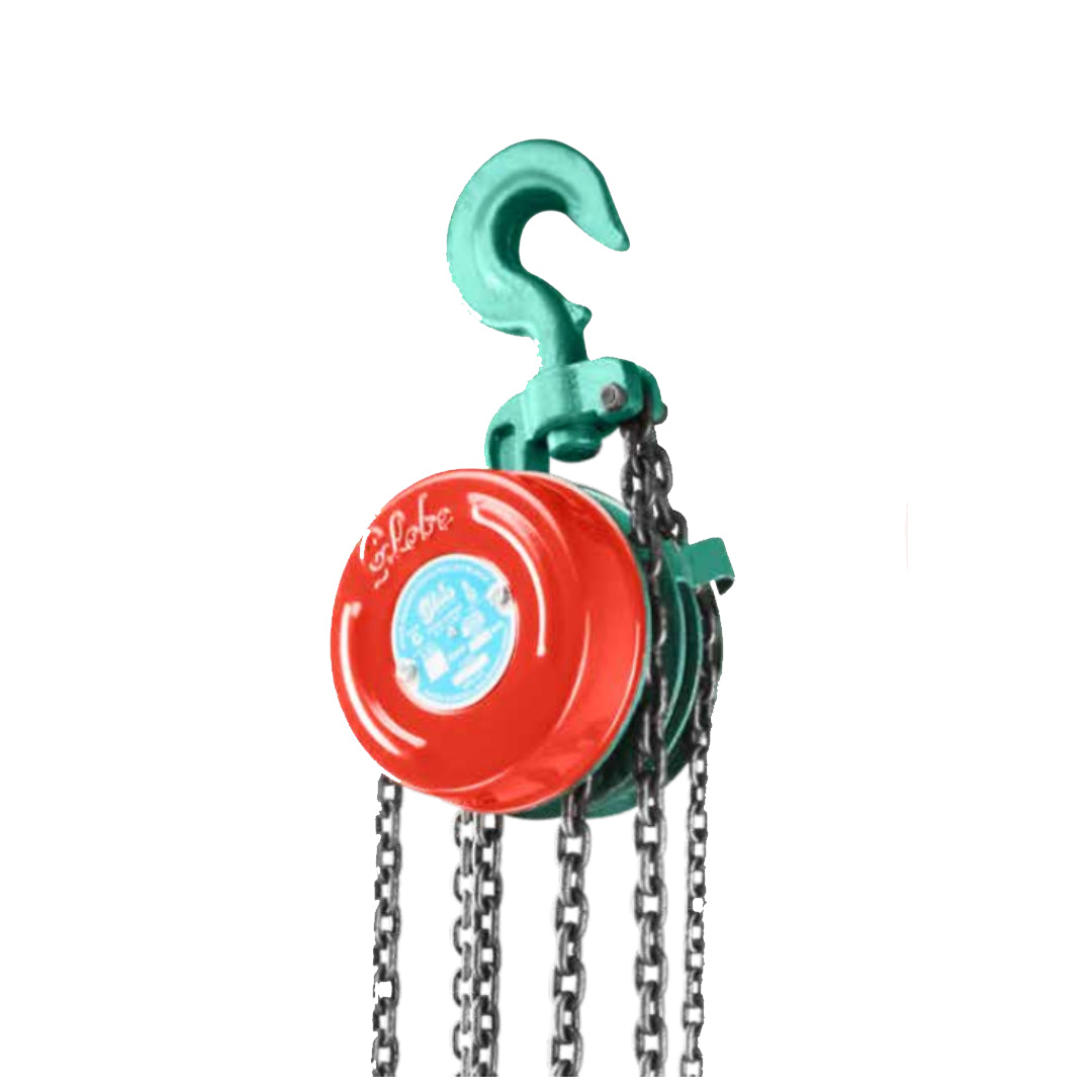 Globe CPBRS1T3M Heavy Duty Chain Pulley Block Robo Series 1Ton Capacity Red Colour