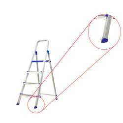 Inaithiram ASL4S Foldable Aluminium Step Ladder 150kg Capacity Closeup of Anti Skid PVC Shoes