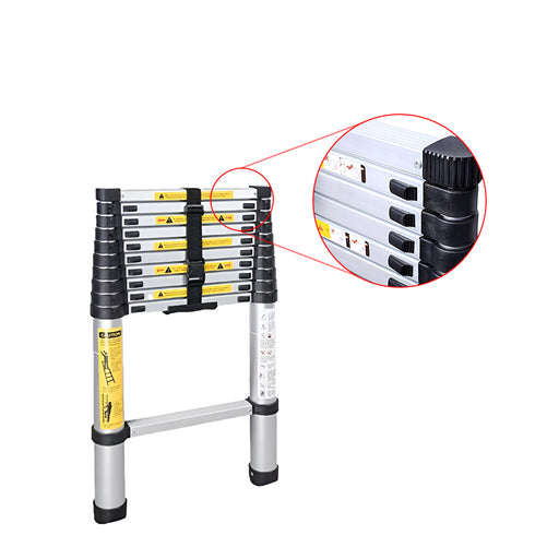 Inaithiram Foldable Aluminium Telescopic Ladder 150kg Capacity Closeup of Self Locking Mechanism