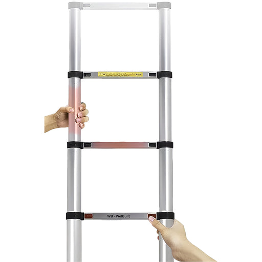 Inaithiram Foldable Aluminium Telescopic Ladder 150kg Capacity with 14 Steps