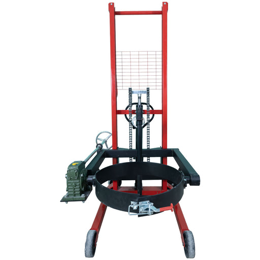 Inaithiram DLT350PU15LH Hydraulic Drum Lifter with Tilter 350kg Capacity Red Colour Front view