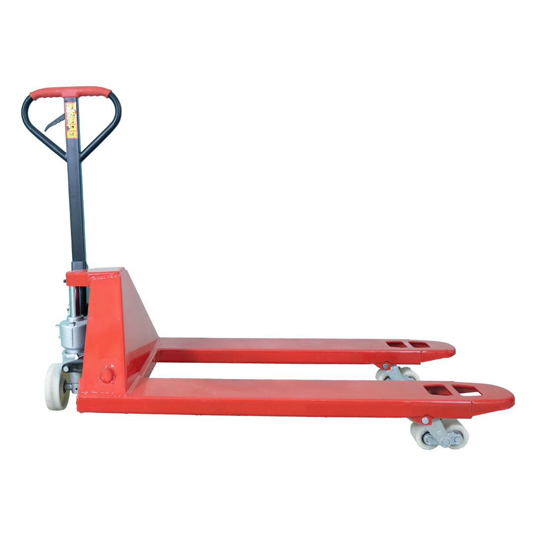 Inaithiram HPT5NB Hydraulic Hand Pallet Truck 5Ton Capacity Red Colour Side View