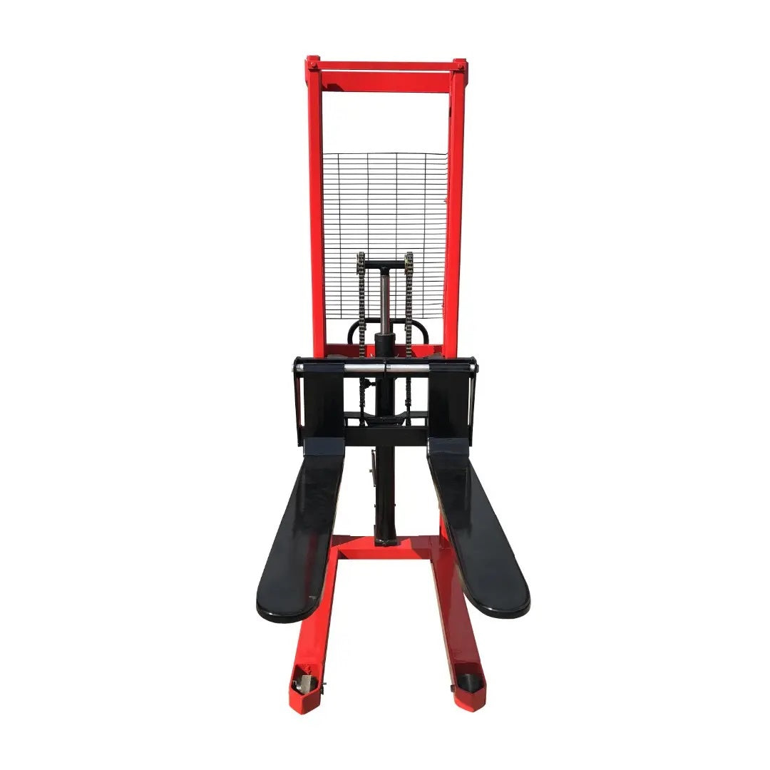 Inaithiram MS1PU16LH Hydraulic Manual Stacker 1Ton Capacity Red Colour Front view