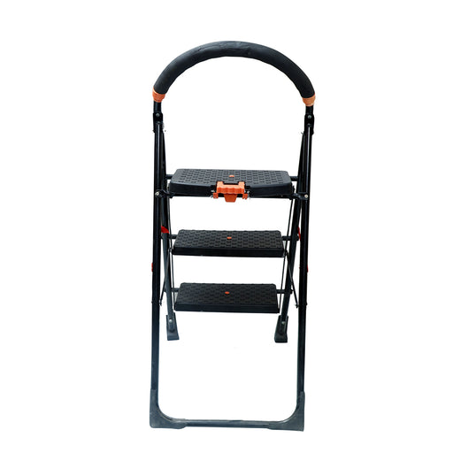 Inaithiram SL3SN Foldable Step Ladder 150kg Capacity Black Colour Rear View