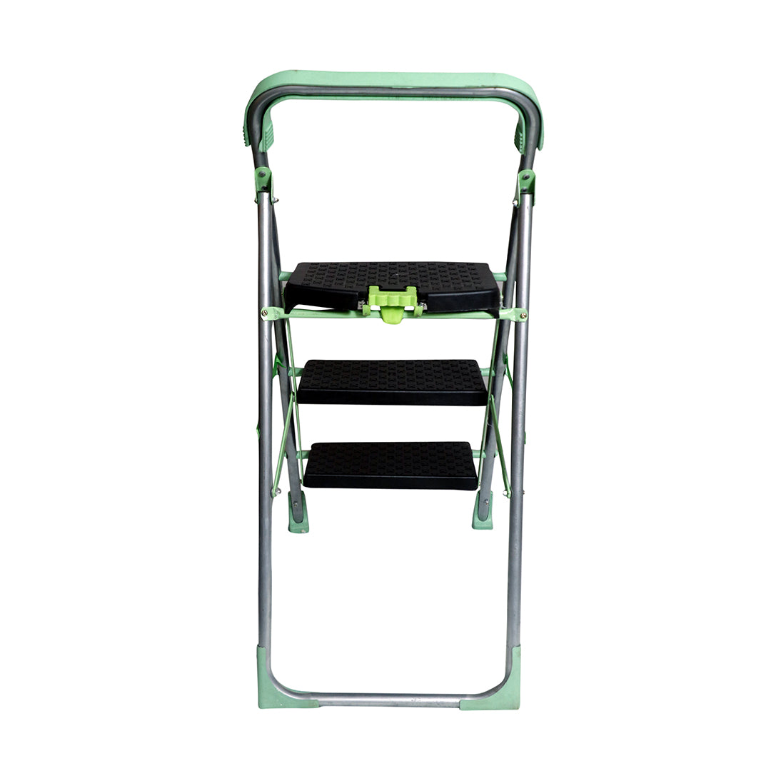 Inaithiram SL3SPR Foldable Step Ladder 150kg Capacity Green Colour Rear View