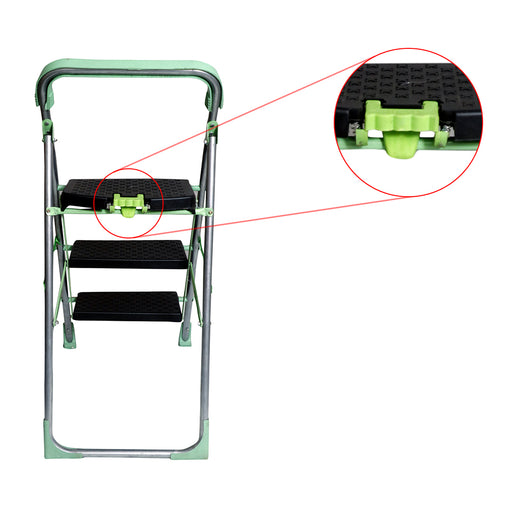 Inaithiram SL3SPR Foldable Step Ladder 150kg Capacity Closeup of Safety Clutch Lock