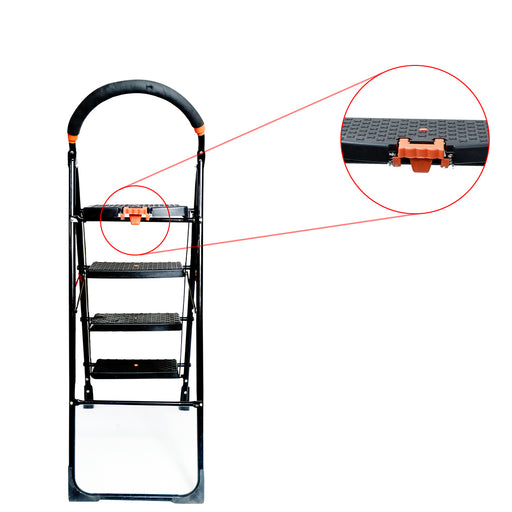 Inaithiram SL4SN Foldable Step Ladder 150kg Capacity Closeup of Safety Clutch Lock