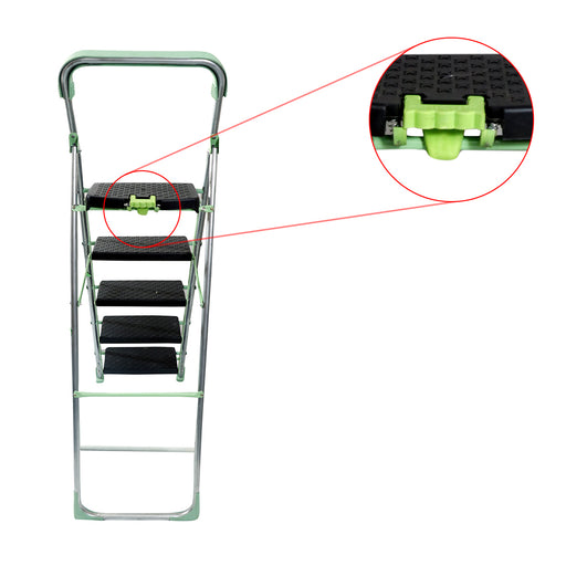 Inaithiram SL5SPR Foldable Step Ladder 150kg Capacity Closeup of Safety Clutch Lock