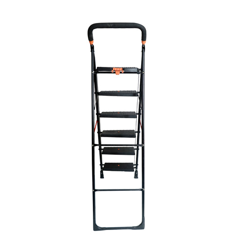 Inaithiram SL6SDLX Foldable Step Ladder 150kg Capacity Black Colour Rear View