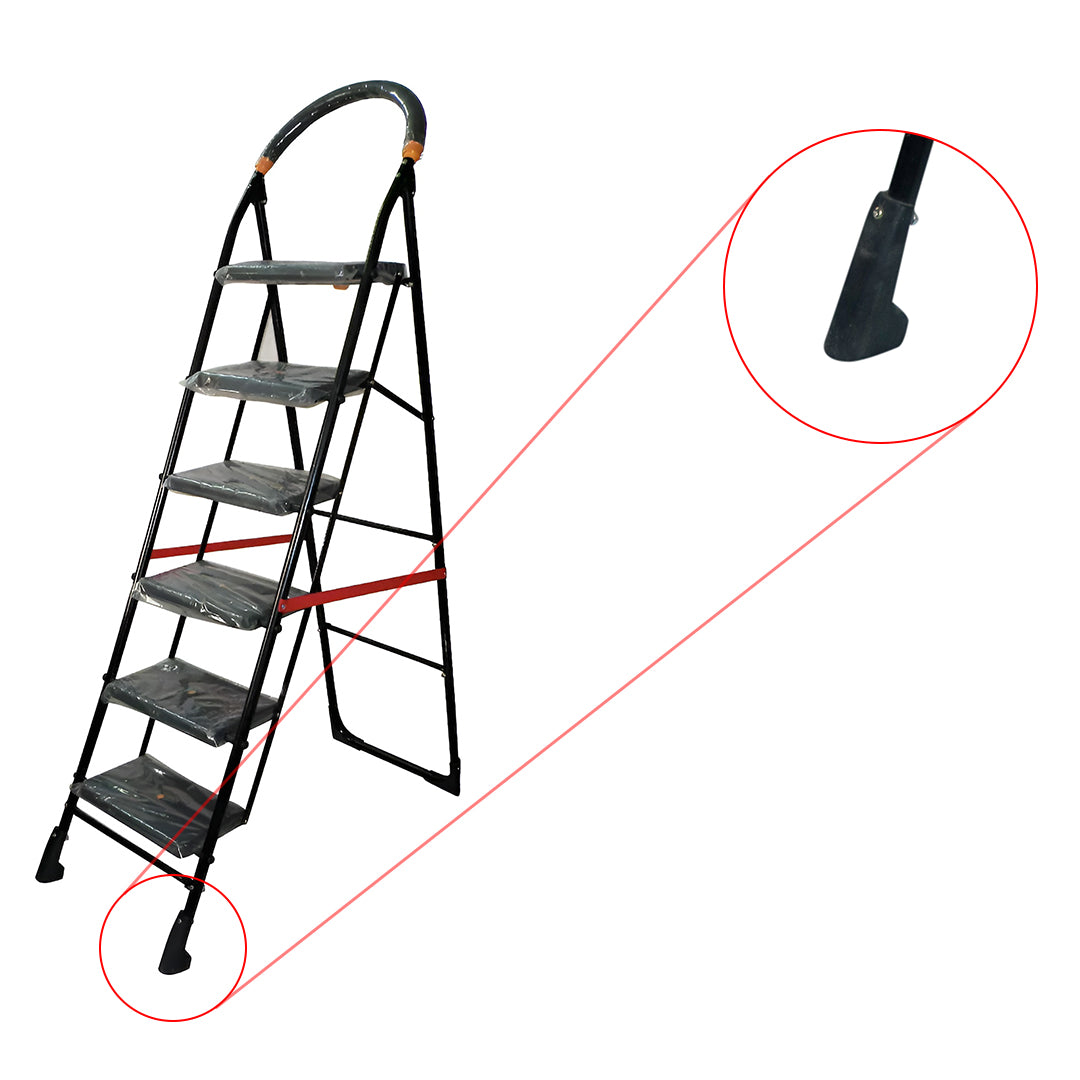 Inaithiram SL6SN Foldable Step Ladder 150kg Capacity Closeup of Sports Anti Skid Plastic PP Shoes