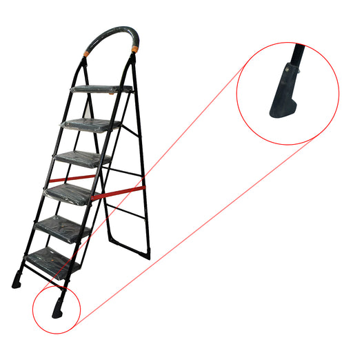 Inaithiram SL6SN Foldable Step Ladder 150kg Capacity Closeup of Sports Anti Skid Plastic PP Shoes