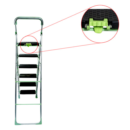 Inaithiram SL6SPR Foldable Step Ladder 150kg Capacity Closeup of Safety Clutch Lock