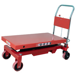 Inaithiram SLT1PU1LH Hydraulic Scissor Lift Table 1Ton Capacity Red Colour