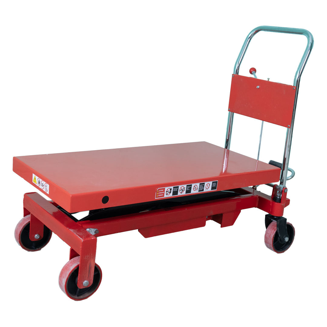 Inaithiram SLT1PU1LH Hydraulic Scissor Lift Table 1Ton Capacity Red Colour 