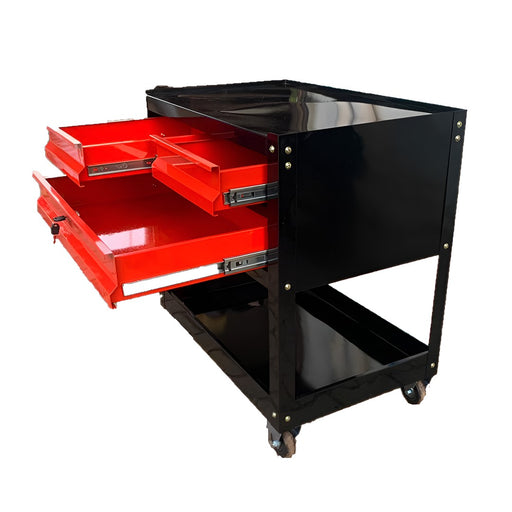 Inaithiram TBT200N Tool Box Trolley 200kg Red Colour Side View