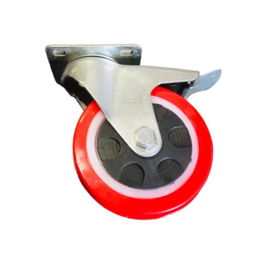 Inaithiram 4" inch PU Swivel Wheels with Brackets and Fasteners - Polyurethane 100mm 360* Swivel PU Wheels with Brake