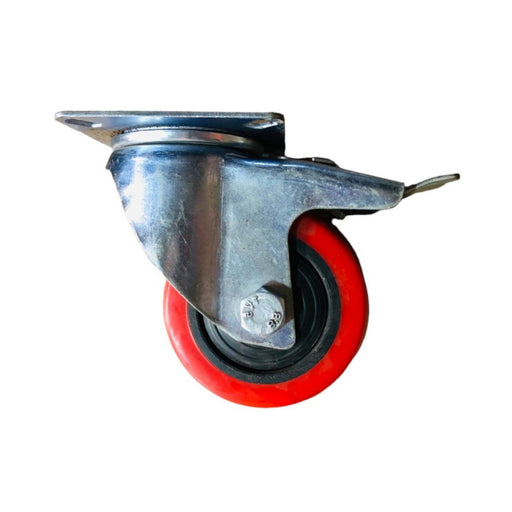 Inaithiram 4" inch PU Swivel Wheels with Brackets and Fasteners - Polyurethane 100mm 360* Swivel PU Wheels with Brake