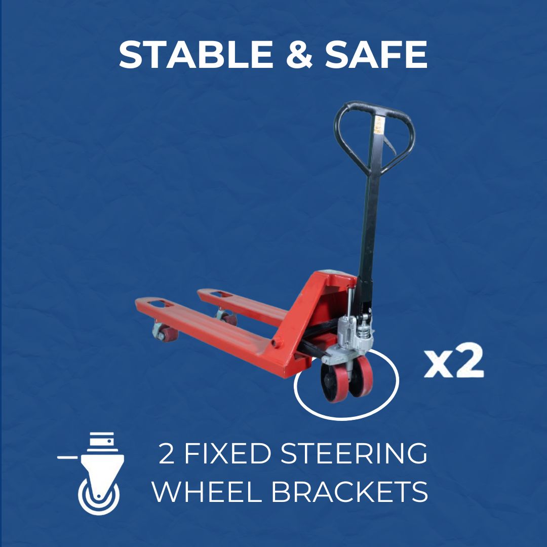 Inaithiram HPT3PUB Hand Pallet Truck with Stable & Safe Fixed Wheel Brackets