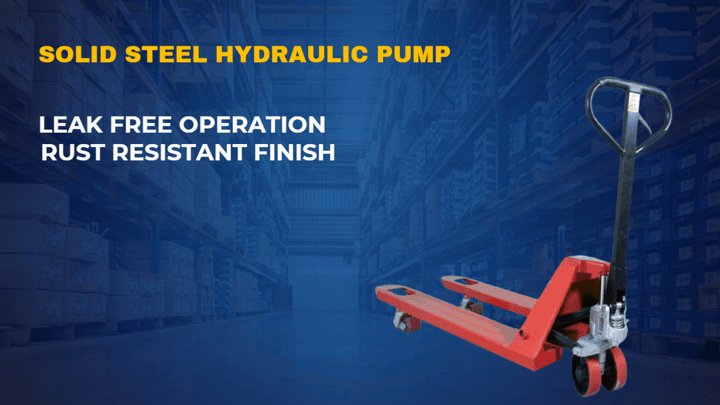 Inaithiram HPT3PUB Hydraulic Hand Pallet Truck with PU Wheels & Rollers 3000kg Capacity