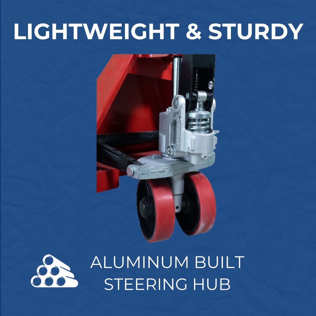 Inaithiram HPT3PUB Hydraulic Hand Pallet Truck 3000kg Capacity with Lightweight Yet Sturdy Aluminum Steering Hub