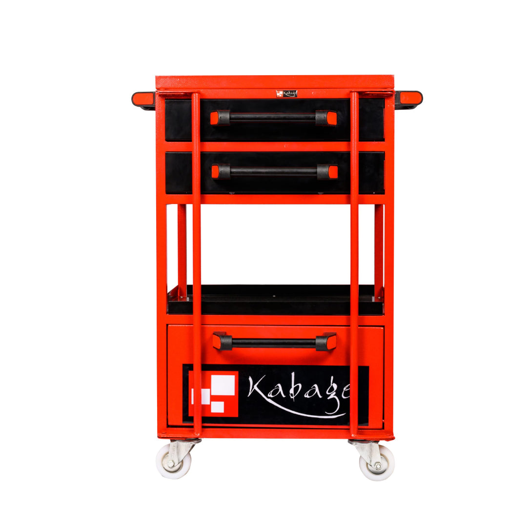 Kabage 2DTTC100N 2 Drawer Tool Trolley with Cabinet 100kg Capacity with Nylon Wheels Front View