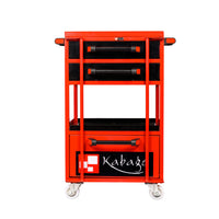 Kabage 2DTTC100N 2 Drawer Tool Trolley with Cabinet 100kg Capacity with Nylon Wheels Front View