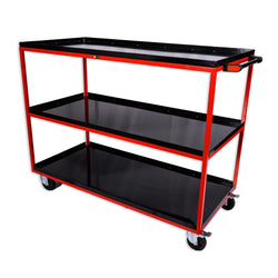 Kabage 3TTT150R 3 Tray Table Trolley 150kg Capacity with Rubber Wheels