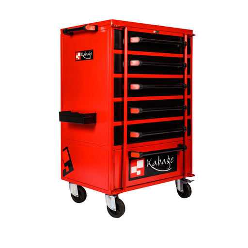 Kabage 5DTTC150RA 5 Drawer Tool Trolley with Cabinet 150kg Capacity
