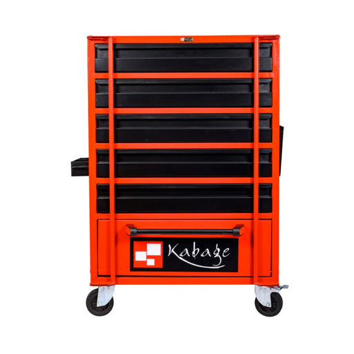 Kabage 5DTTC150RB 5 Drawer Tool Trolley with Cabinet 150kg Capacity with Rubber Wheels Front View