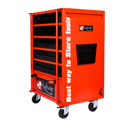 Kabage 5DTTC150RB 5 Drawer Tool Trolley with Cabinet 150kg Capacity Red Colour