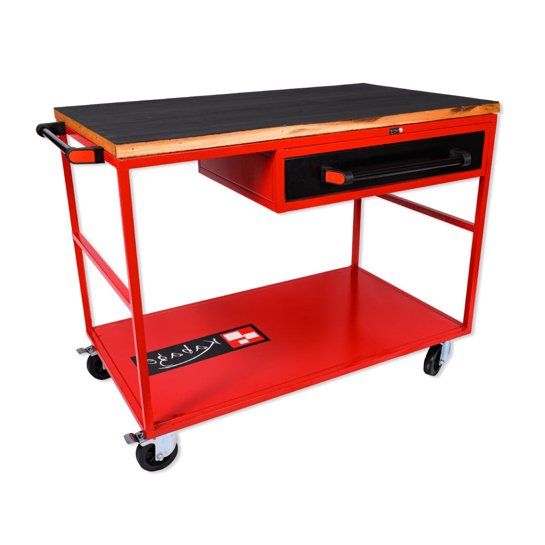 Kabage WB100R Workbench Trolley 100kg Capacity Red Colour