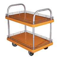 SRP 2LPPTB150PU 2 Layer Platform Trolley with Border 150kg Capacity Orange Colour