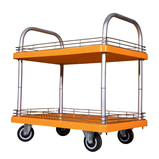 SRP 2LPPTB150PU 2 Layer Platform Trolley with Border 150kg Capacity with PU Wheels