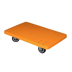 SRP MPT150PU Plastic Mobile Platform Trolley 150kg Capacity with 360 Degree Swivel PU Wheels, (720x480x145mm), Portable Easily Storable