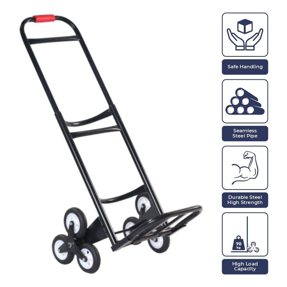Inaithiram HT70WB Staircase Climbing Hand Truck for Cylinders and Water Barrels 70kg Capacity safe handling high load capacity seamless steel pipes