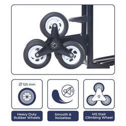 Inaithiram HT70WB Staircase Climbing Hand Truck for Cylinders and Water Barrels 70kg Capacity Heavy Duty Rubber Wheels Smooth Noiseless Unique Tri wheel design