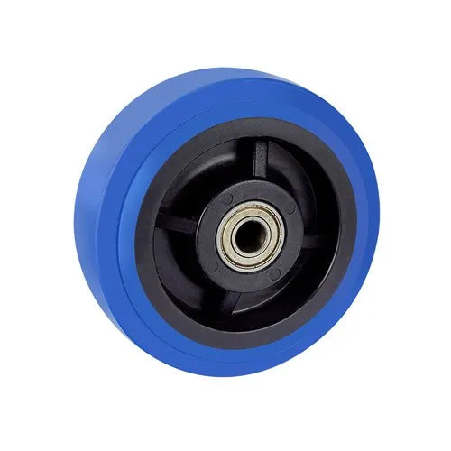Inaithiram 4' inch TPR Wheels with Brackets and Fasteners - Fixed Type Polyurethane 100mm TPR Wheels side view without brackets